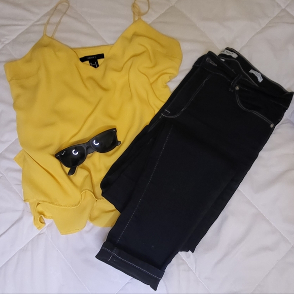Forever 21 - Yellow V-Neck Top - Picture 2 of 5
